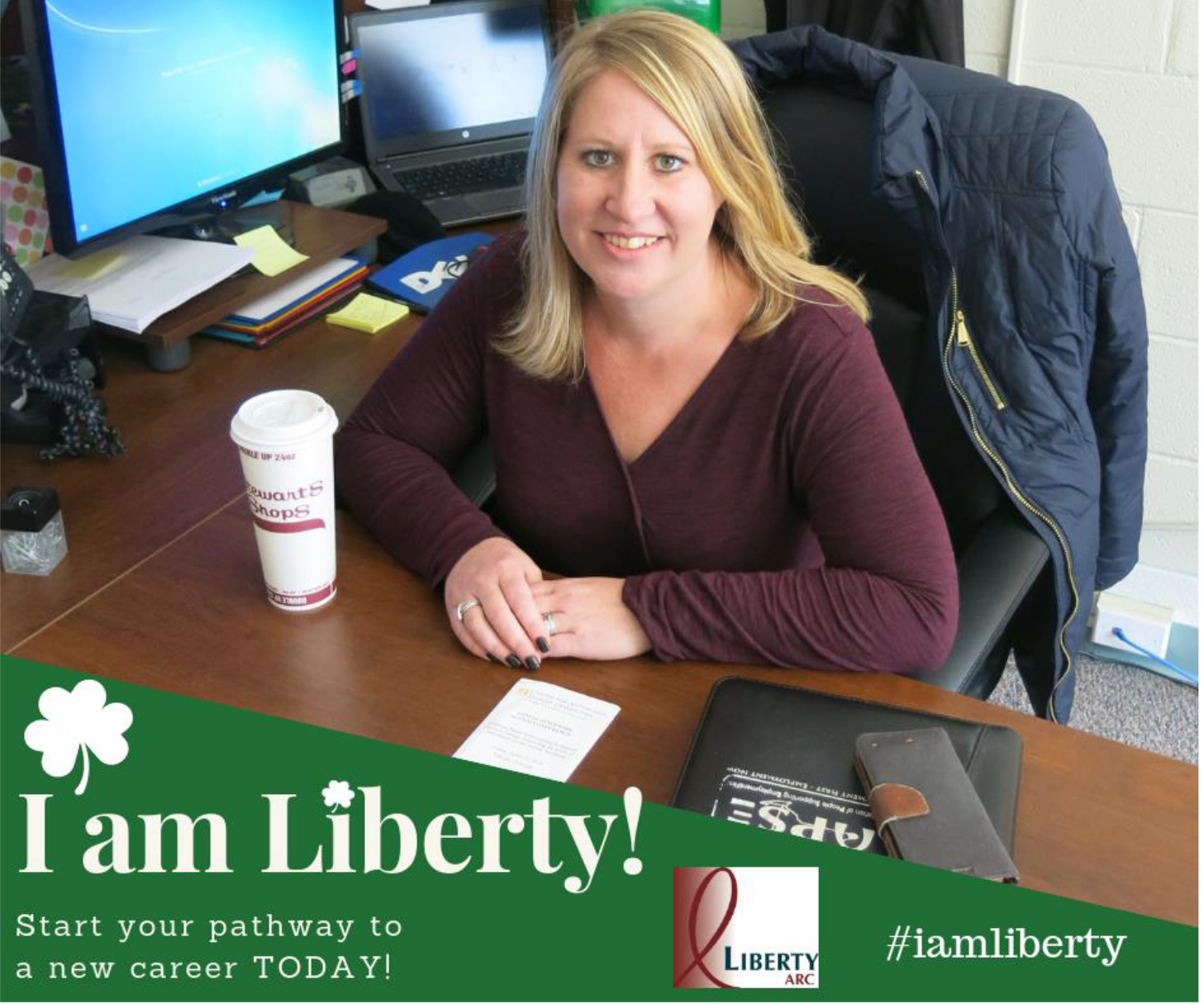 I am Liberty Story: Start Your Pathway to a New Career Today. Headshot of Erin Abele.