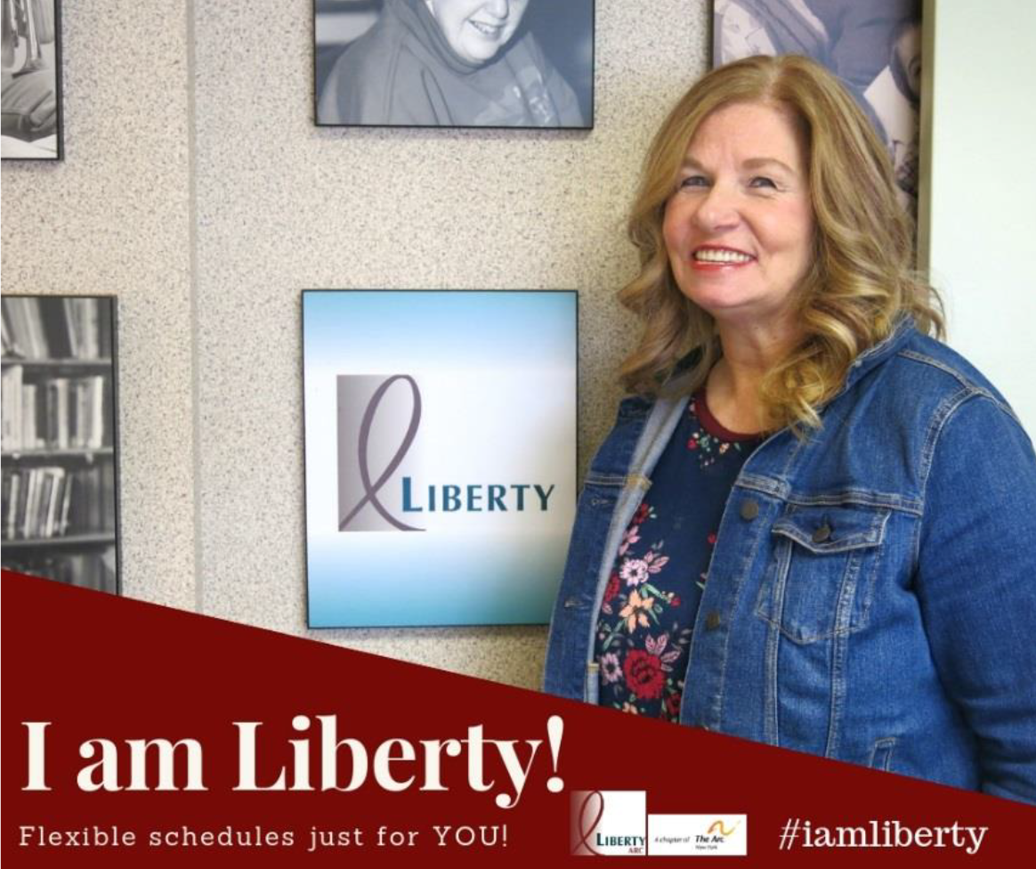I am Liberty Story: Flexible Schedules Just For You. Headshot of Sandra Moore.