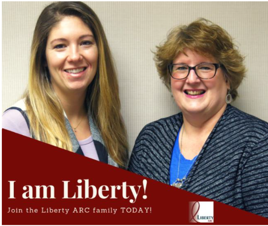 I am Liberty Story: Join the Liberty ARC Family Today. Headshot of Leanne and Janice Sheckton.