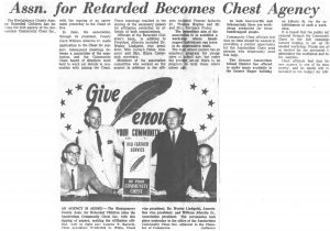 Old newspaper clipping detailing Liberty ARC joining the Amsterdam Community Chest, Inc.
