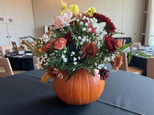 Fall-themed floral arrangement.