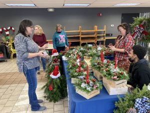 Wreath and Christmas decoration sale.