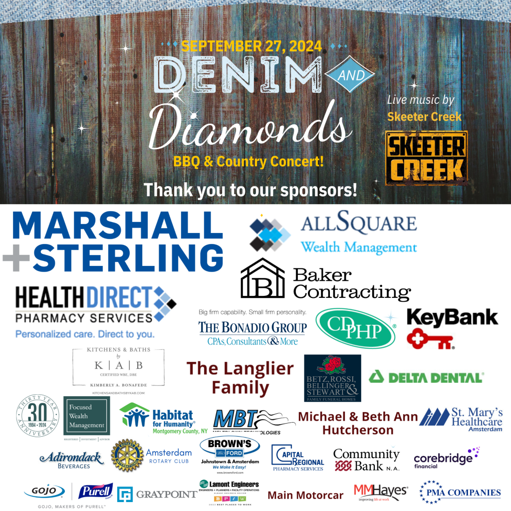 Sponsors for Liberty Foundation's 2024 Denim and Diamonds BBQ & Country Concert.